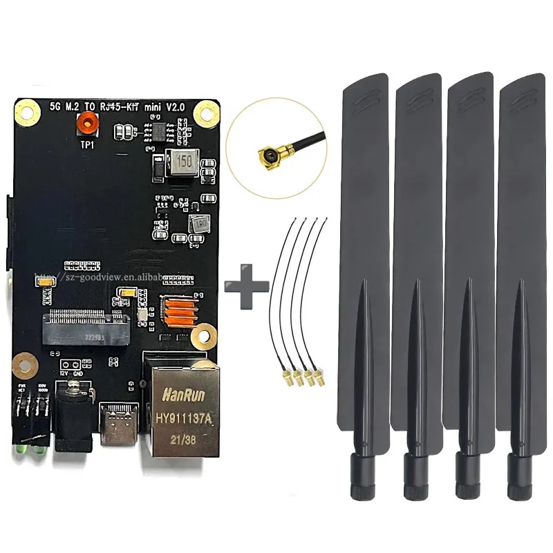 Wireless Gigabit Ethernet Rj45 Expansion Board 5g M.2 To Rj45-kit Mini V2.0 With 5g Module Rm502q-ae Rm520n-gl
