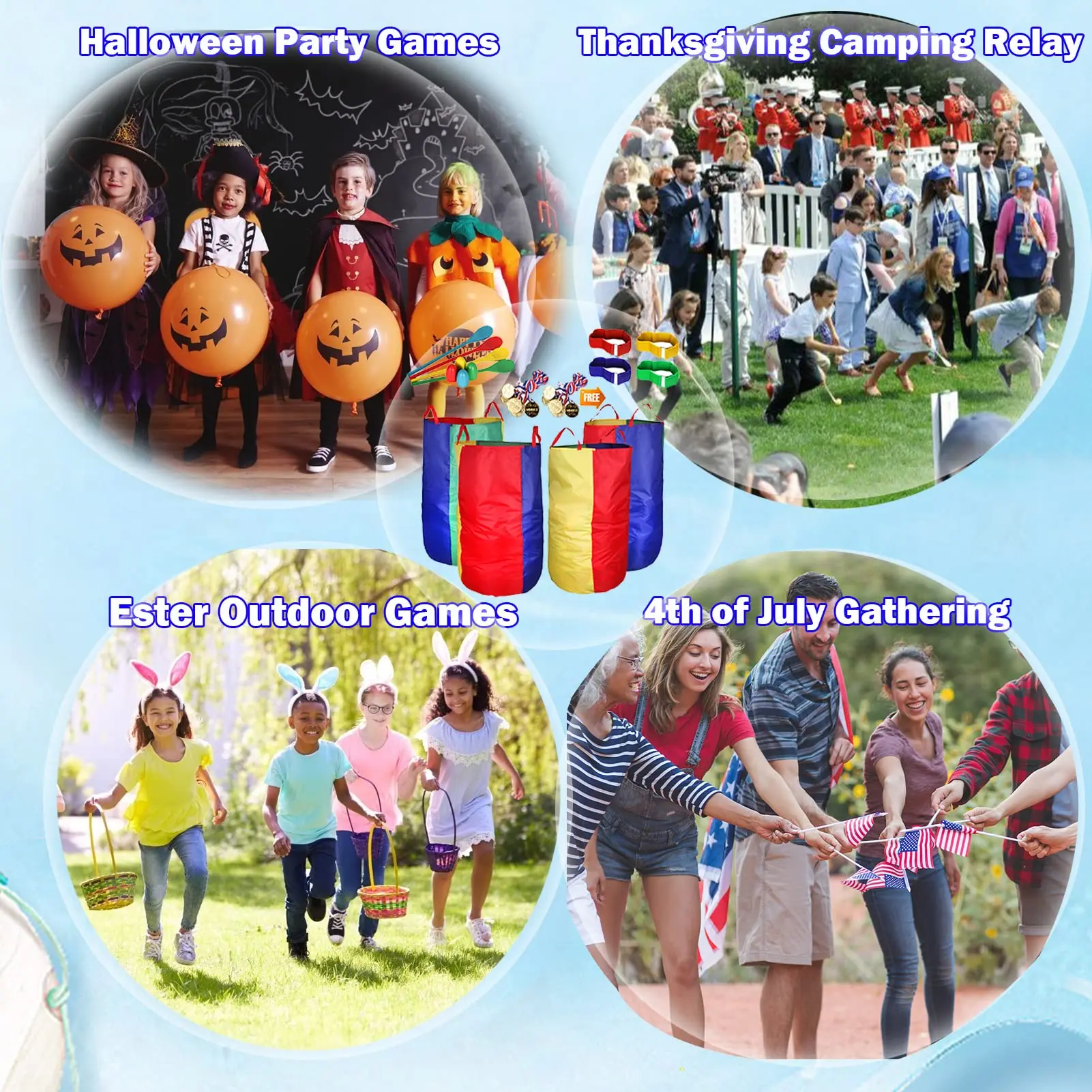 Sensory Autism Stress Relief Training Equipment Kinggarden Fitness Exercise Early Education Potato Sack Race Bags For Kids