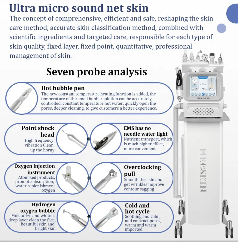 7 in 1 No needle mesotherapy hydro dermabrasion hydrabrasion machine hydro oxygen jet hydra beauty machine for sale