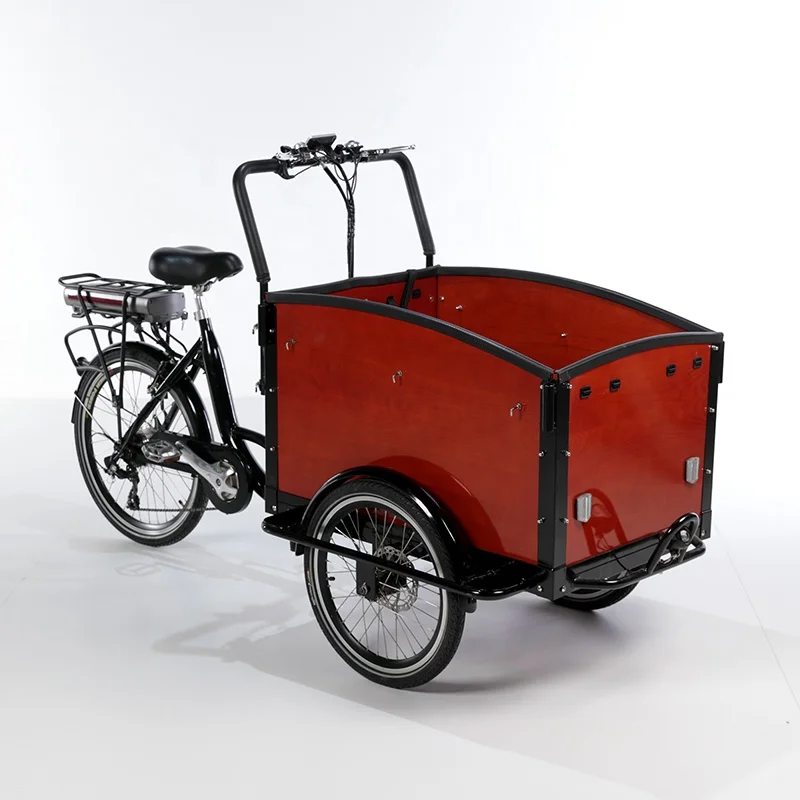 Dutch Popular Cargo Bike 3 Wheels Electric Tricycle Bakfiets with Carriage