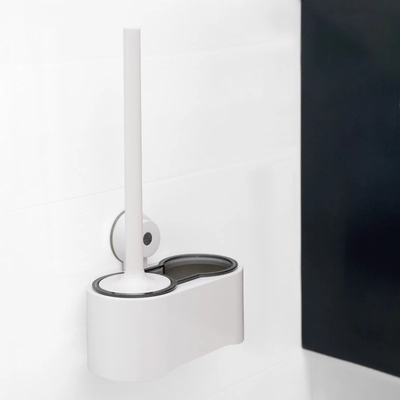 Bathroom cleaner  toilet brush plastic round cleaning brush with handle