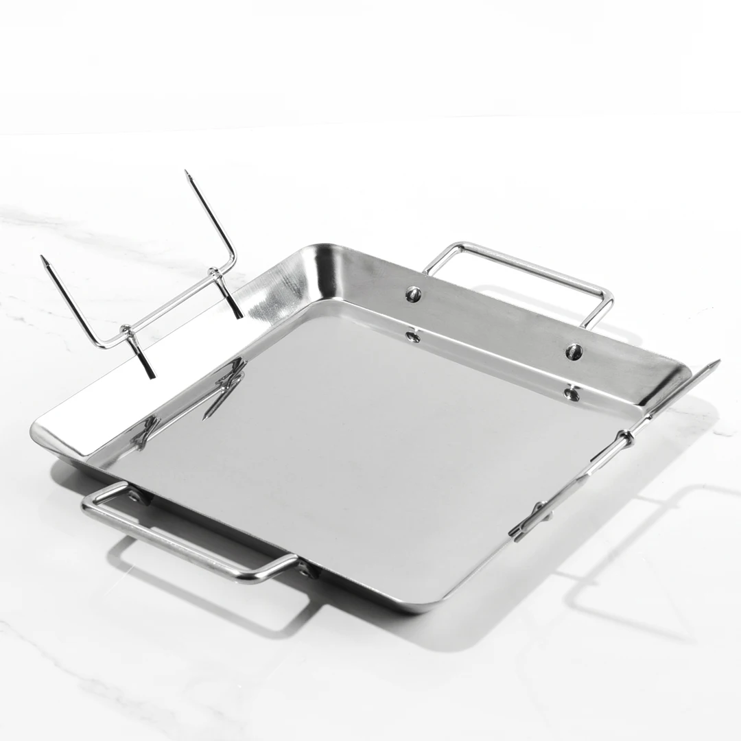 Stainless Steel BBQ Chicken Roaster Stand Holder With Canister And Drip Pan Corn Fork