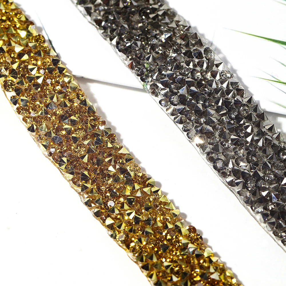 5 Rolls Self Adhesive Crystal Rhinestone Ribbons 7.5 Yards DIY Decoration Sticker Roll Glitter Bling Rhinestone Sticker Ribbon
