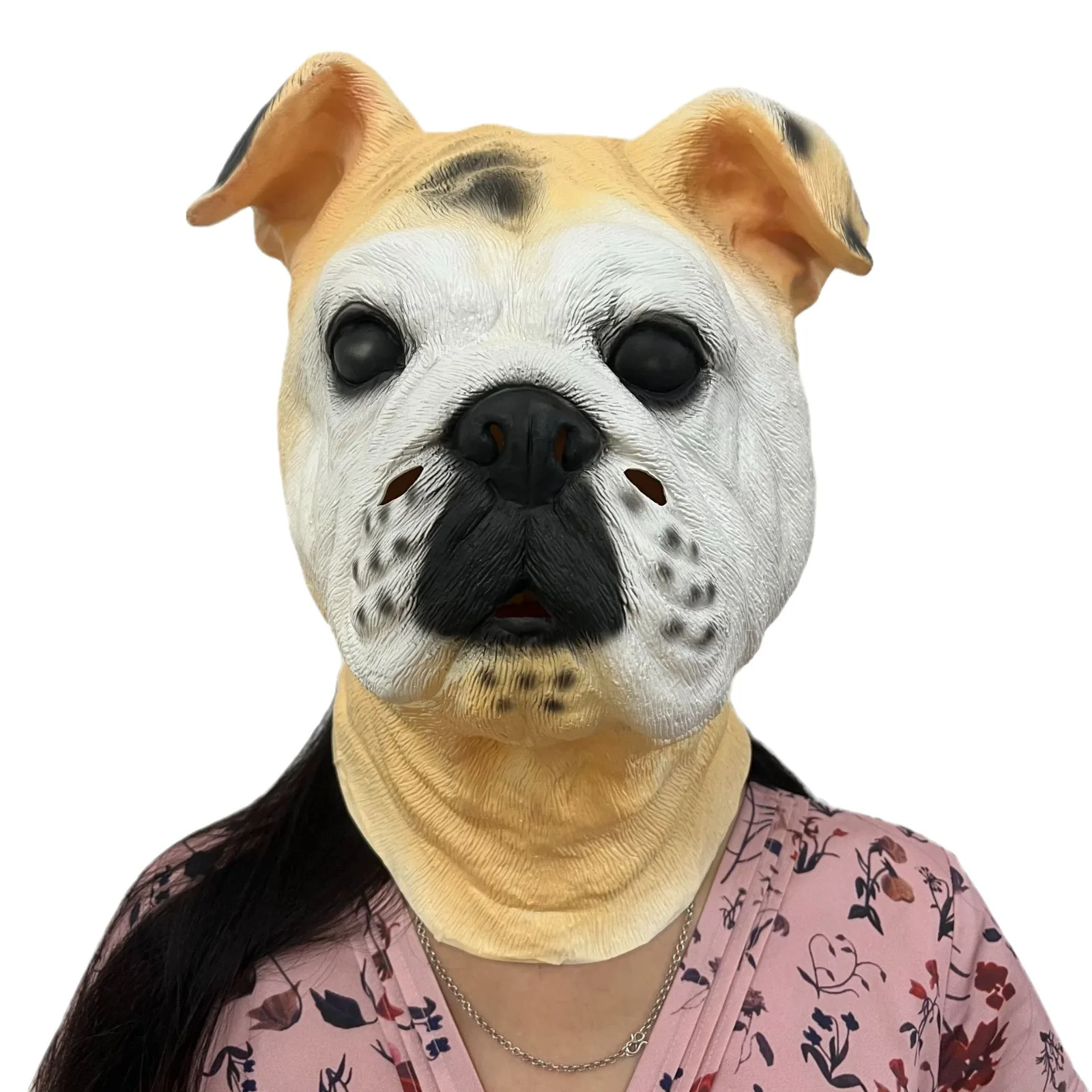 Masquerade masquerade realistic latex bulldog head pug mask face