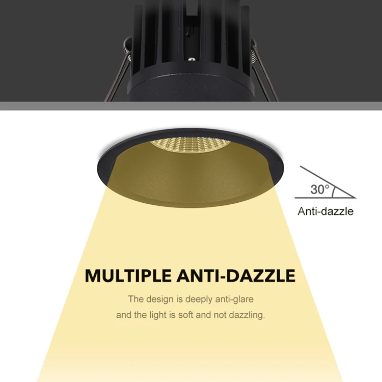 FAST New Model Die Casting Aluminum Recessed Antiglare Bedroom 7W 12W 18W 30W LED Spotlight
