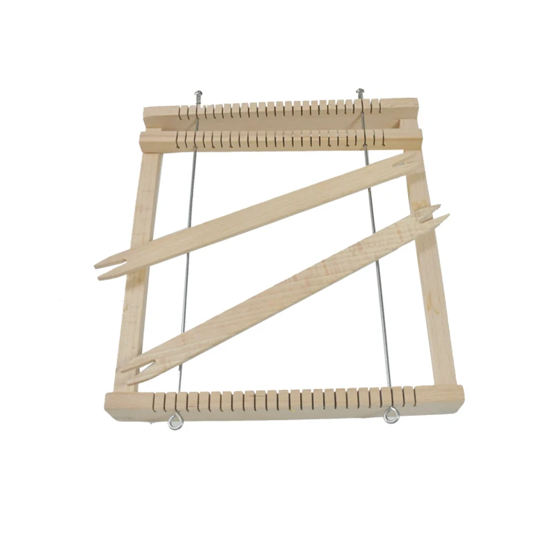 Wooden Tapestry Handcraft Shuttle Spool Knitter Diy Pretend Play Kids Beginners Crochet Knitting Tool Weaving Loom Kit For Kids