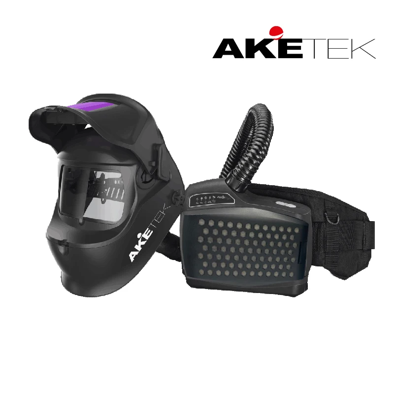 Sweden AKETEK True Color auto darkening welding helmet powered air purifying, welding hood papr for welders