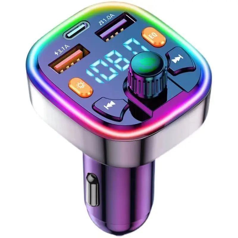 Car Wireless Handsfree Call Audio Receiver Auto TF U Disk MP3 Player USB Fast Charger FM Transmitter Universal Adapter