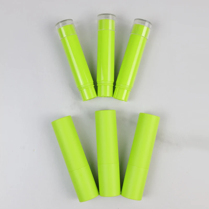 PET Eco-friendly Lipstick Packaging Fluorescent Green Refillable Lipstick Tube