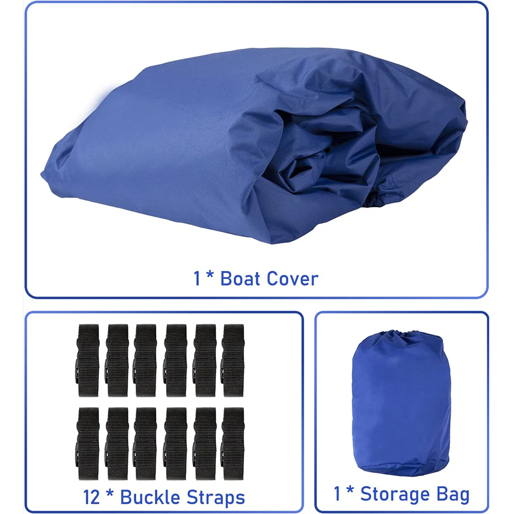 600D Boat Cover Heavy Duty Waterproof Anti-Fade Trailerable Boat Cover With Storage Bag