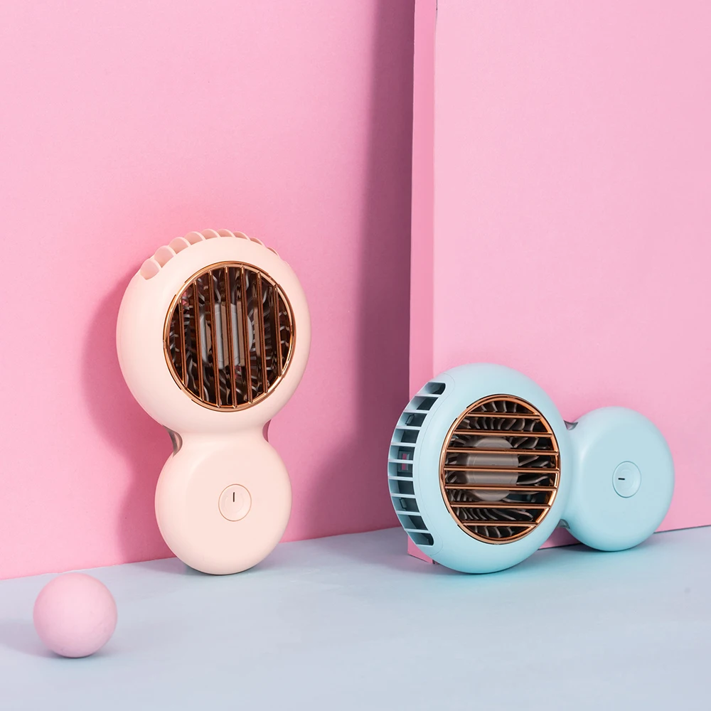 2022 cute bladeless mini Macaron ABS lanyard night light Low noise USB rechargeable handheld handy neck cordless portable fan