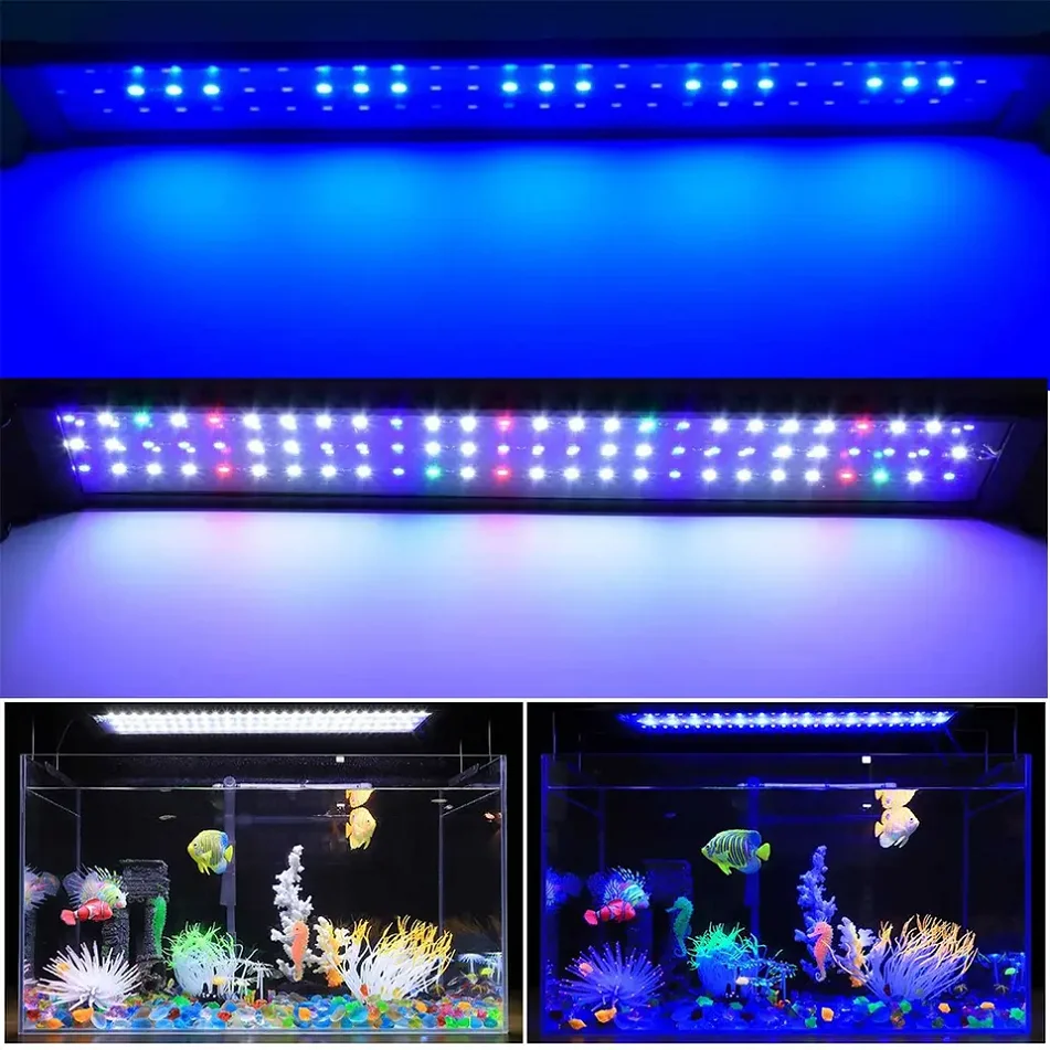 Daylight moonlight Mode Aluminium Alloy Full Spectrum Fish Tank Lamp Freshwater Plant Light Led Aquarium Light With Timer