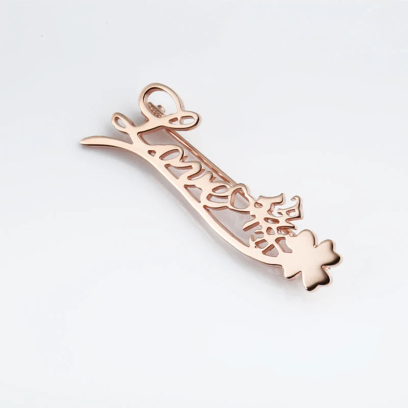 Custom logo stainless steel Fashion metal Badge laser cut metal personalized pattern logo enterprise English letters safety