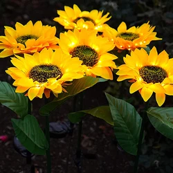 0.5W Waterproof Outdoor Garden Courtyard Decorative Sunflower Low Voltage Solar Led Light Flower Landscape Light