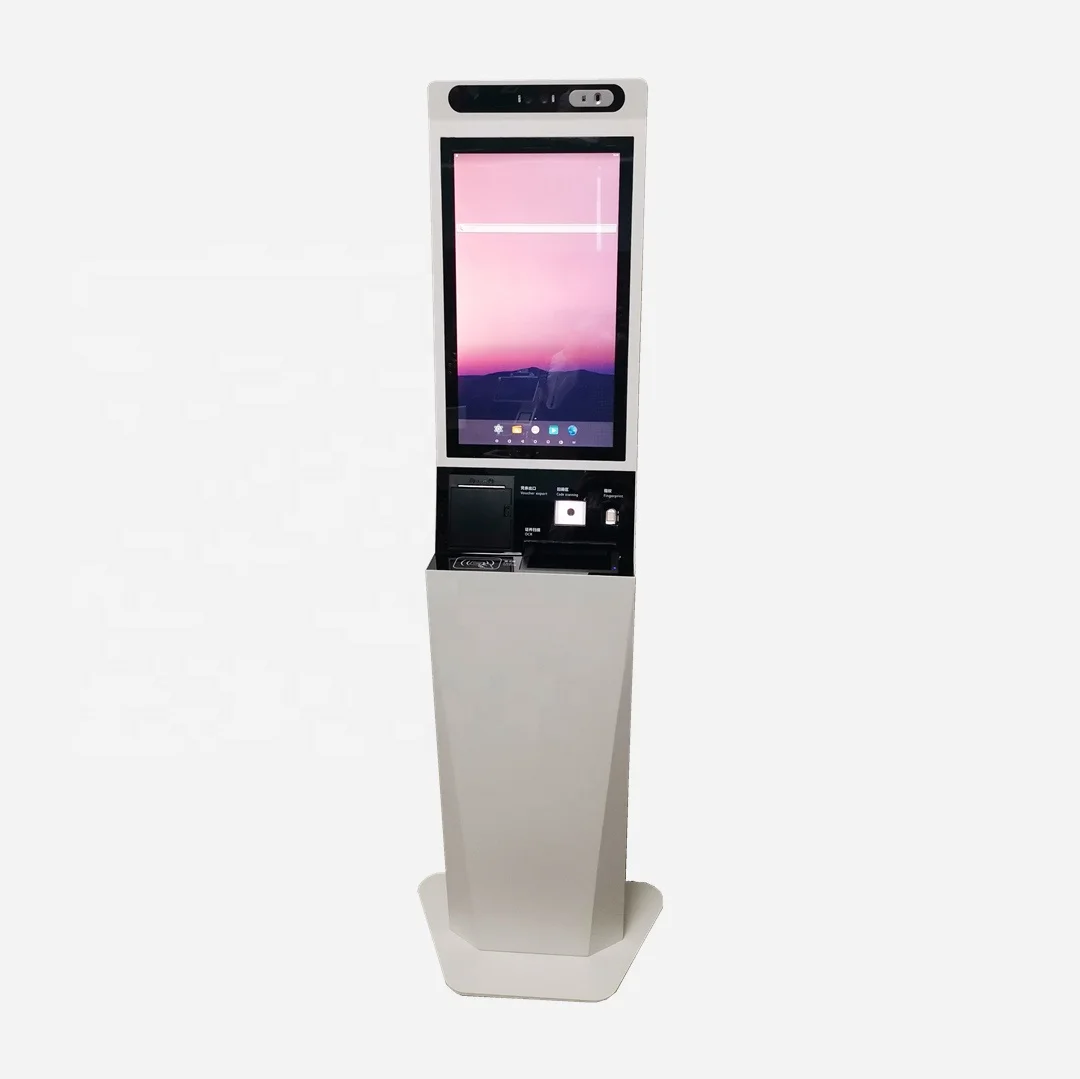 Visitor management employee attendance face recognition thermal measurement visitor display