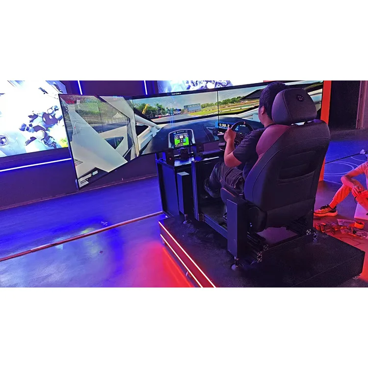 New Amusement Park Indoor VR machine 6-axis 3 Screen Speed Racing Simulator Car Simulator with Driving Game
