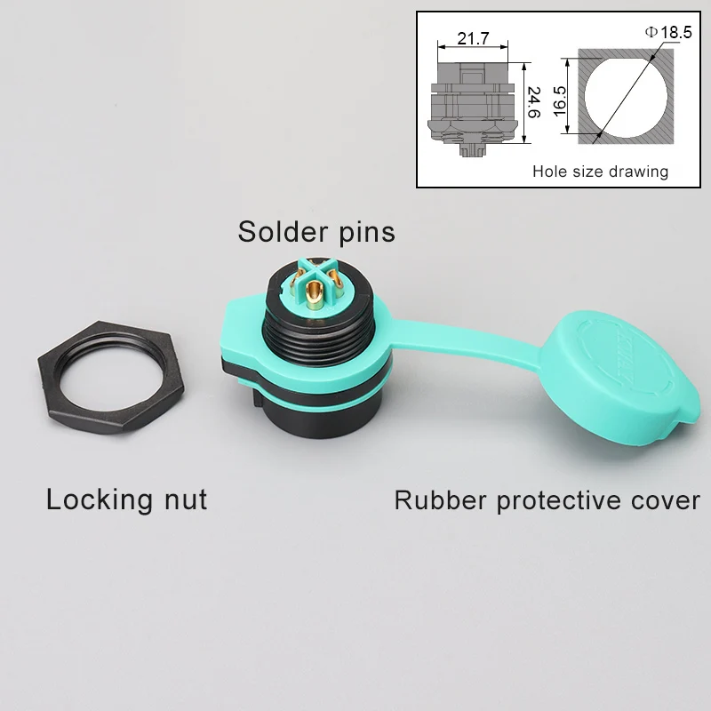 KWAY quick lock power connector male plug and female nut socket outdoor lighting LED signal M16 waterproof connector