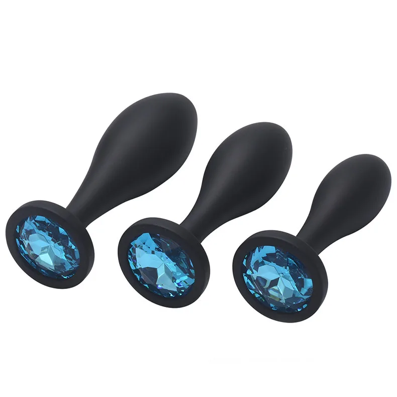 New Teardrop Black Silicone Rear Anal Plug S/M/L  Daisy Dilation Plug Other Sex Toys