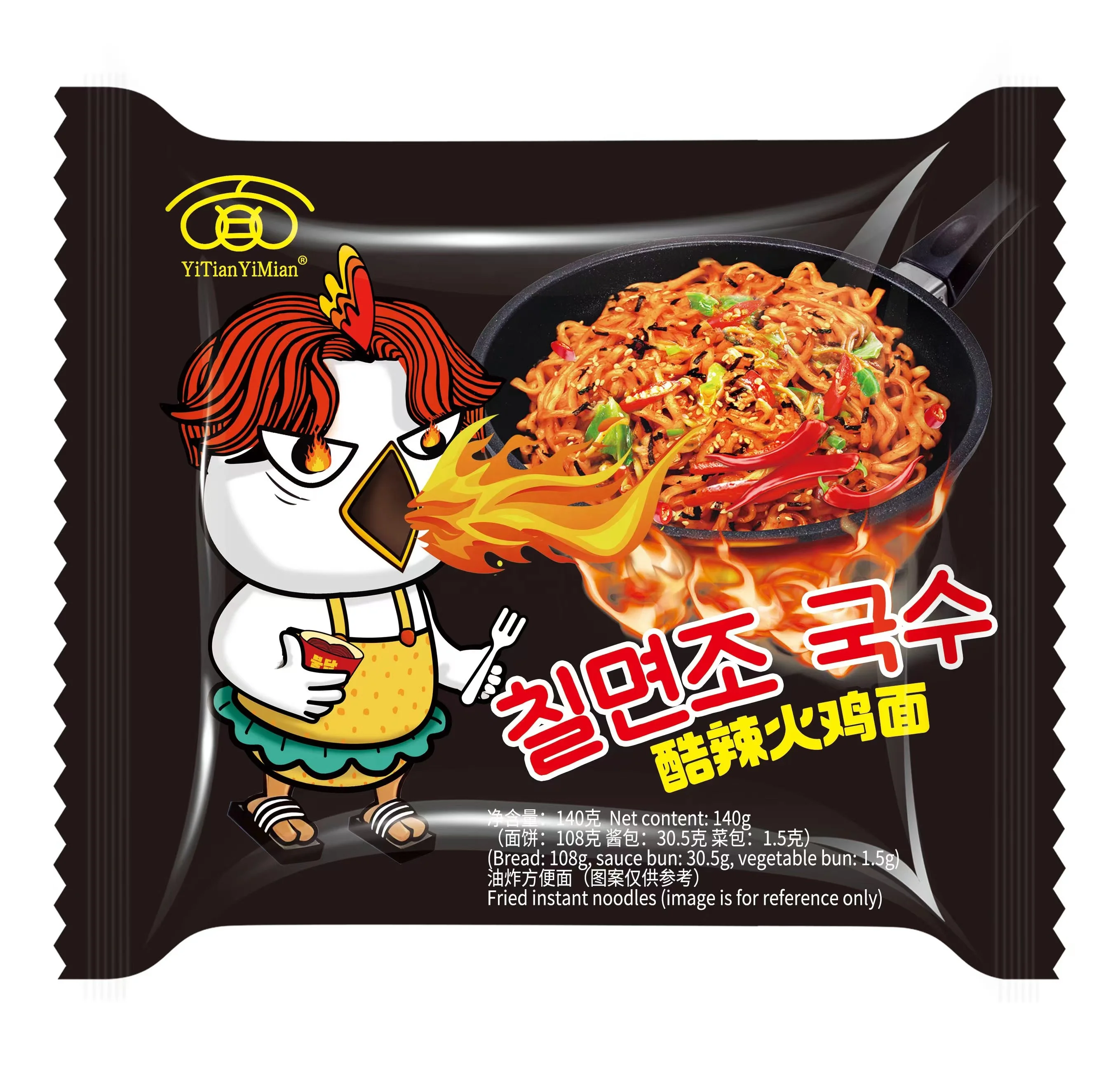 Wholesale Chinese  116g Korean Style Cream Flavor Hot Spicy Chicken Turkey Noodles Ramen