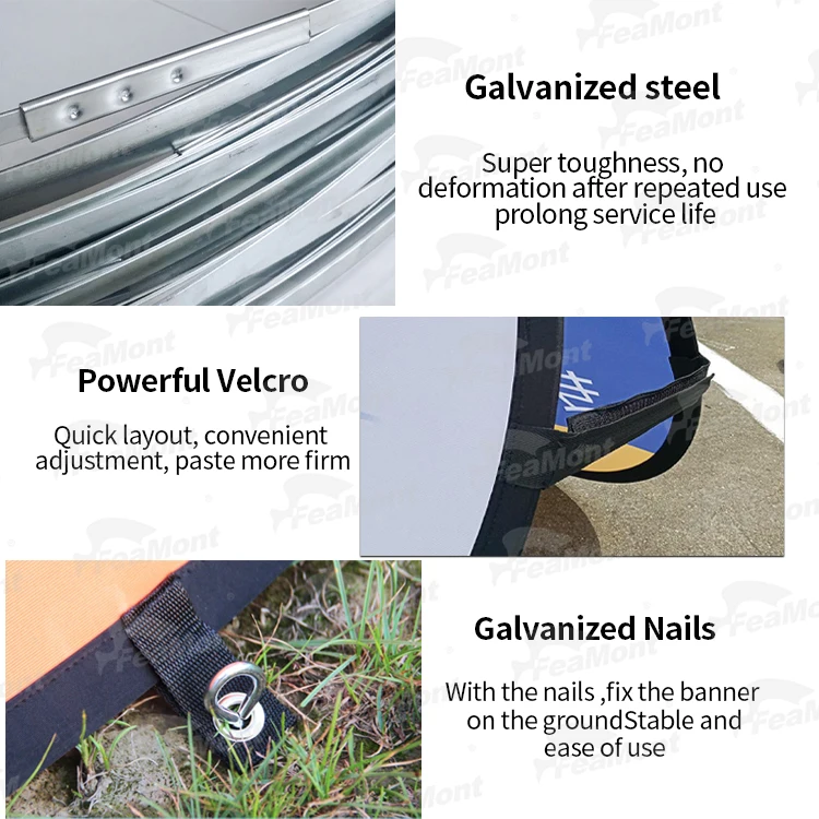 FEAMONT Custom Printed Oval Banner Knitted Polyester Flags for Outdoor Sports Event Advertising for Trade Shows Pop Displays