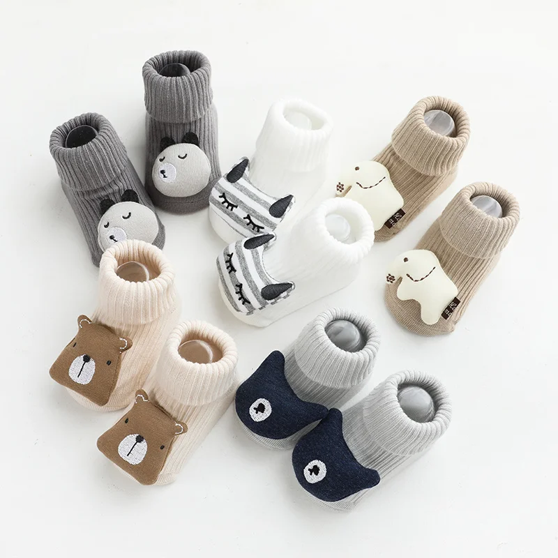 3D Cute Cartoon Baby Accessories Stocking Cotton Gripper Socks Warm Knitted Kids Socks Toddler Anti Slip Floor Socks