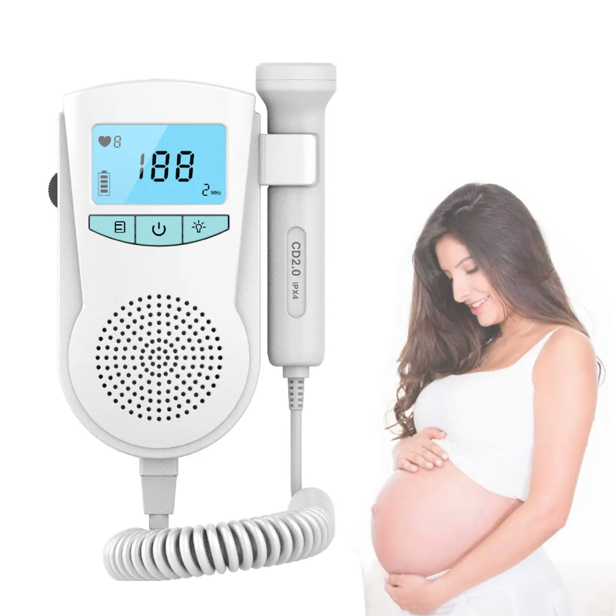 Beautiful color box packaging fetal and infant heart rate detector designed for pregnant women