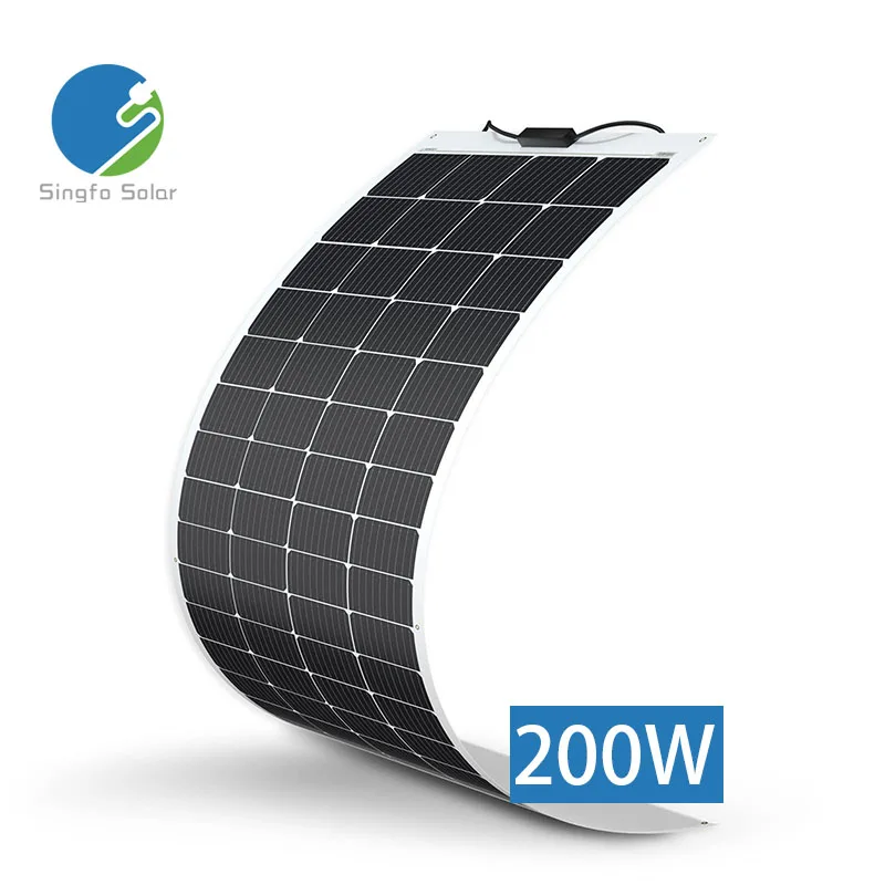 Singfo Solar 200w Wholesale Efficient 20V ETFE Monocrystalline Kit Solar Panel Flexible For Boat RV