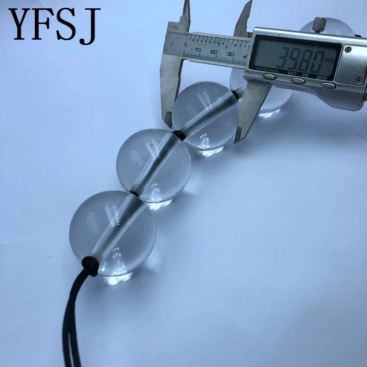 40mm Glass Anal Beads Vaginal Balls Anal Plug Butt Women Crystal Massager