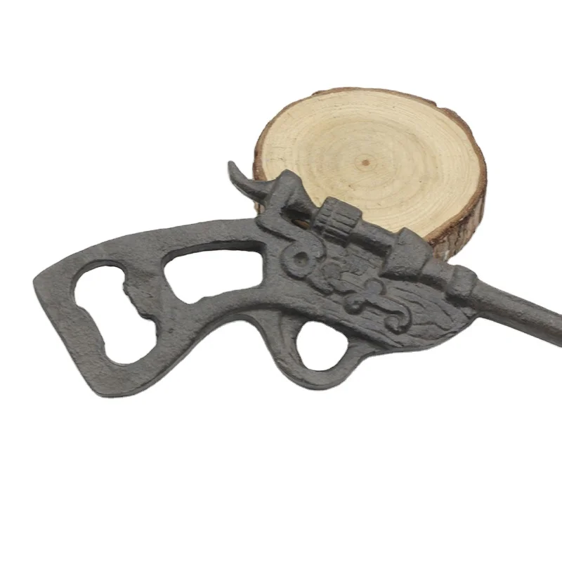 Factory Free Customized Cast Iron Metal Gun  Beer Bottle Opener Wholesale Cheap bar Wedding Decoration Home Decor Kitchen