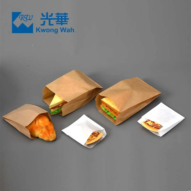 Wholesale High Quality Food Bags Baguette French Caterpillar Bread Bakery Paper Flat Bag