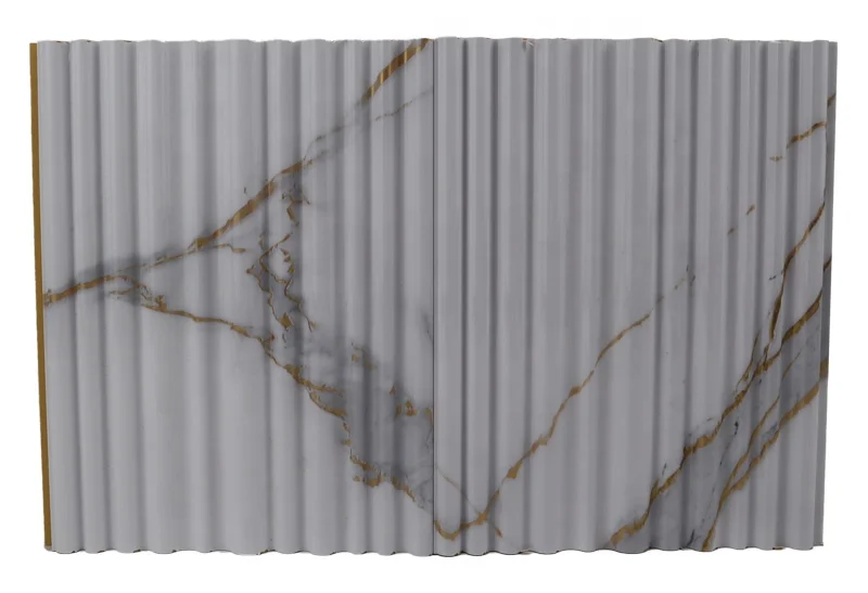 3D PVC Marble Sheet Wood Panels WPC Waterproof Wood Plastic Composite Wall Cladding Wave Wall Panel For Indoor