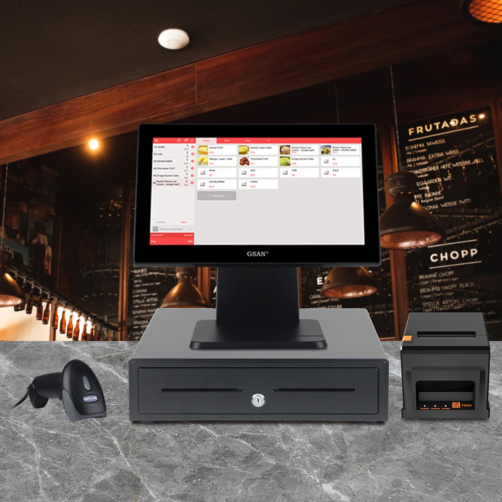Simple Design Capacitive Touch Screen Pos Machine Smart Cash Register Pos System For Supermarket
