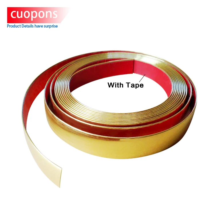 Toco Industrial U Shaped Pvc Melamine Abs Mdf 3d Dual Colour Acrylic Metal Golden Edge Banding Tape For Furniture 2mm 35mm 40mm