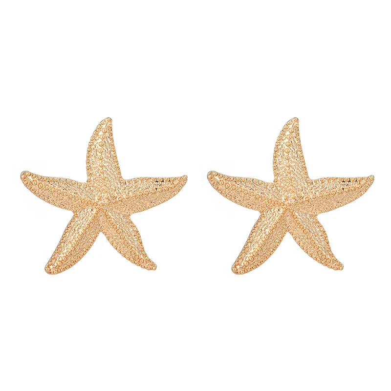 European and n cross-border exaggerated personality double five-petal flower alloy stud earrings 2024