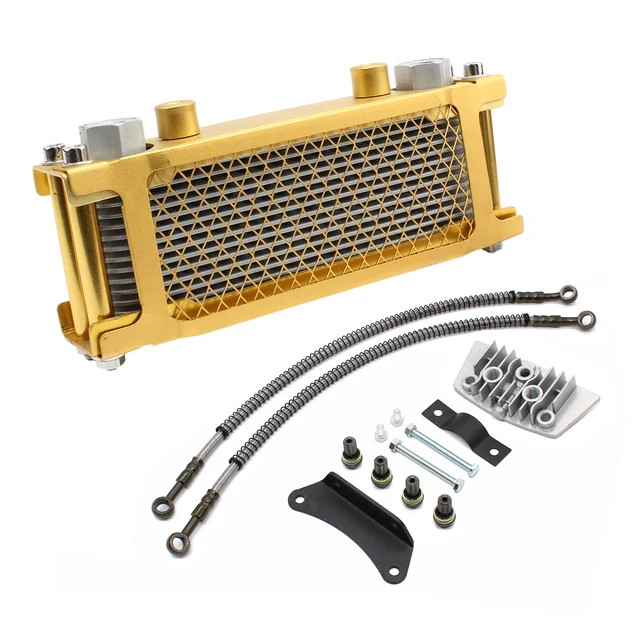 Motorcycle Bike Aluminum Oil Cooling Cooler Kit Radiator Set For 50Cc 70Cc 90Cc 110Cc 125Cc 140Cc Motorcycles Engine Oil Coolers