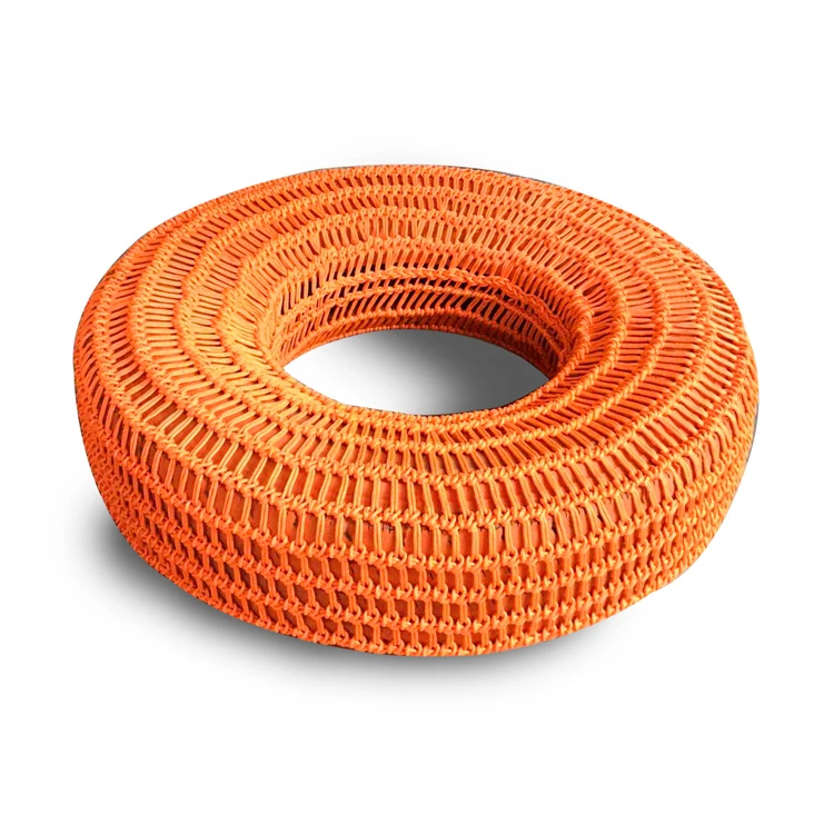 Knitted ring with inflatable tyre for rainbow climbing net accessories