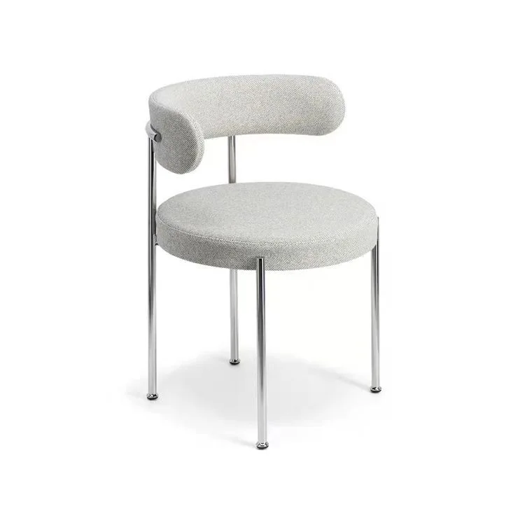Modern Metal Iron Frame metal Dining Chair Velvet Upholstered dining chair modern white Restaurant Chair