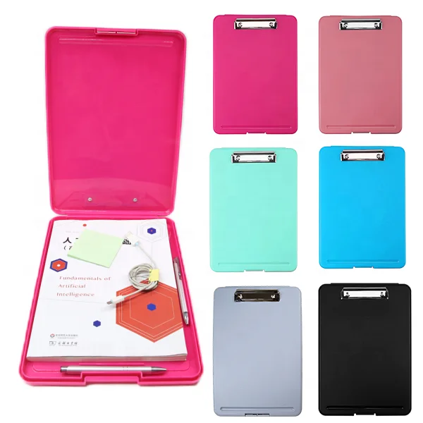 Promotional Eco friendly Slim Plastic Clip board with Portable large capacity Storage Nursing Clipboard