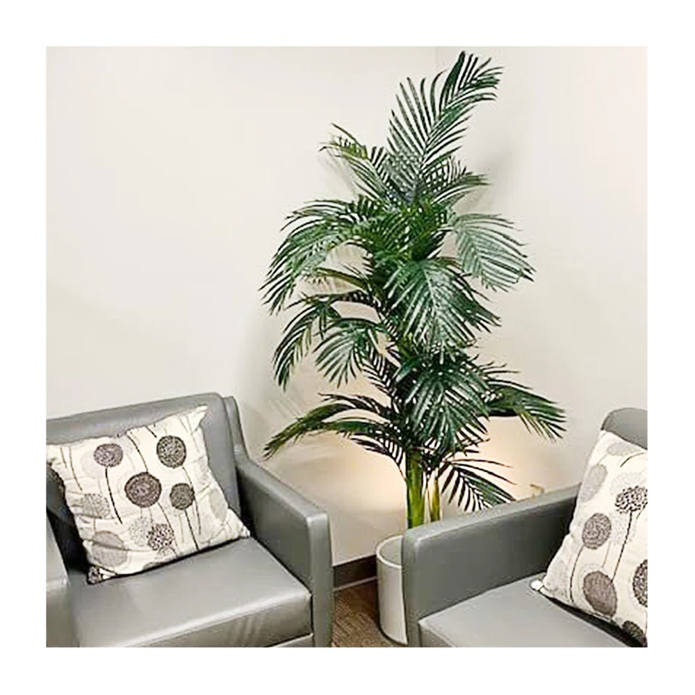 PZ-5-13 Home Garden Decor Real Touch Faked Plastic Tropical Palm Leaves Faux Plant in Plastic Pot Tall Artificial Palm Tree