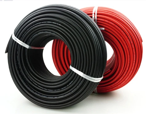 High Quality Copper Wire 1500V Single Core 1x2.5 1x4.0 1x6.0 mm2 electric wire PV Solar Cable  Black Red Or Customized Tin Plate