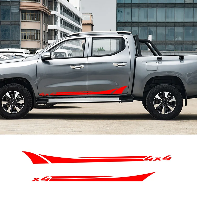 Nissan NAVARA NP300 D40 D23 D22 Car Stickers 2Pcs Door Side Stripes Graphic Vinyl Decals Pickup 4x4 Decoration Accessories