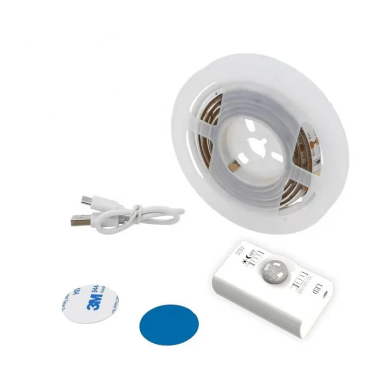 DC 3.7v 1M 2M  USB Rechargeable LED Dimmable Motion Sensor led strip lighting motion sensor For Cabinet bed wardrobes staircase