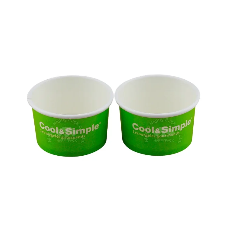 HAPPYPACK Custom Color Wholesale Disposable eco friendly disposable cup Paper Cup 3oz Ice Cream Cup PE/PLA