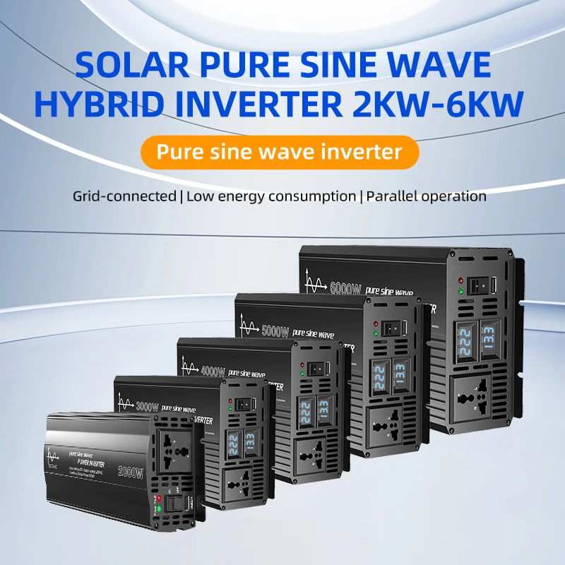 High Quality off Grid 12V 110V 3000W Pure Sine Wave Power Inverter with Transfer Switch backup power inverter