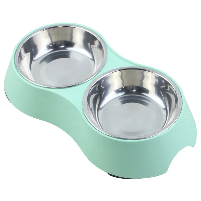 custom printing decal Melamine dog cat double bowl pet food water feeding twin bowls & feeder