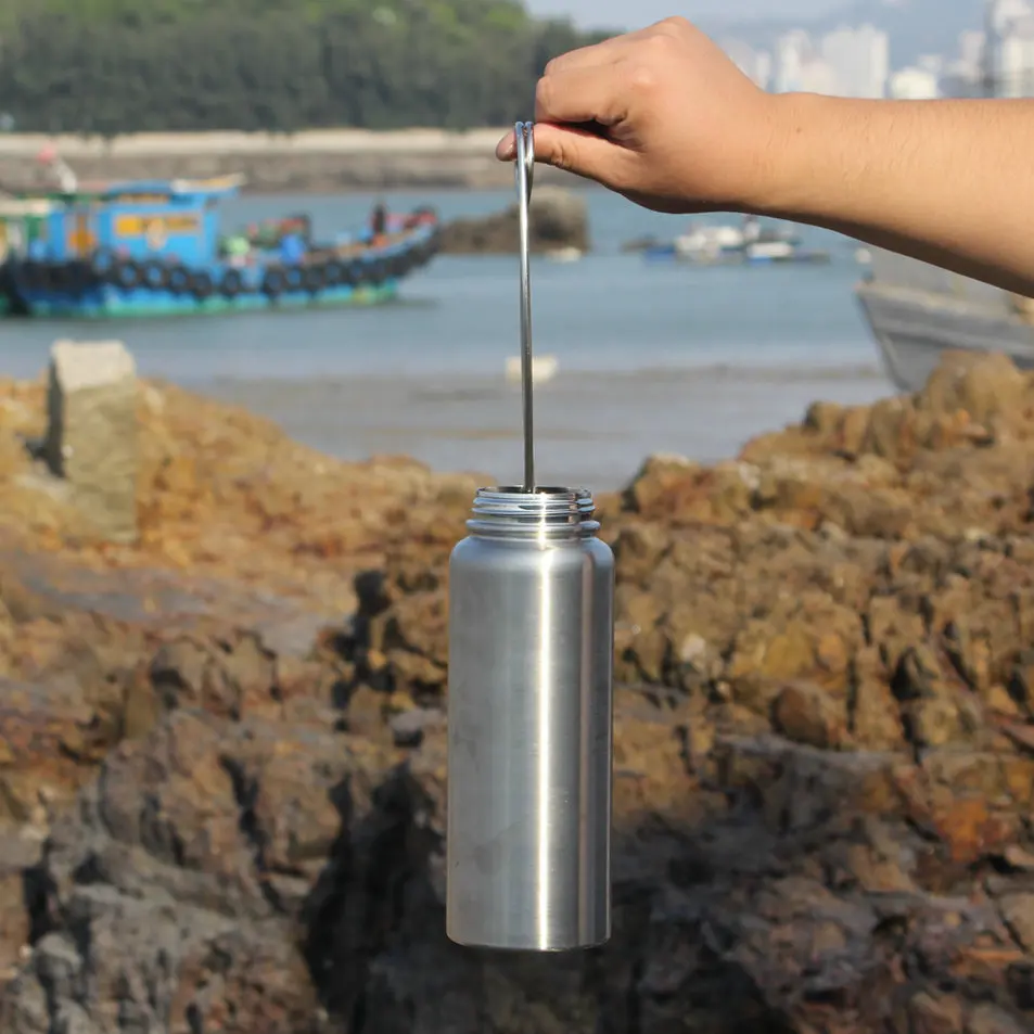 wholesale    Customized  stainless steel   1000ML  water bottle  and  750ML water cup  with  mouth spreader hanger  for camping