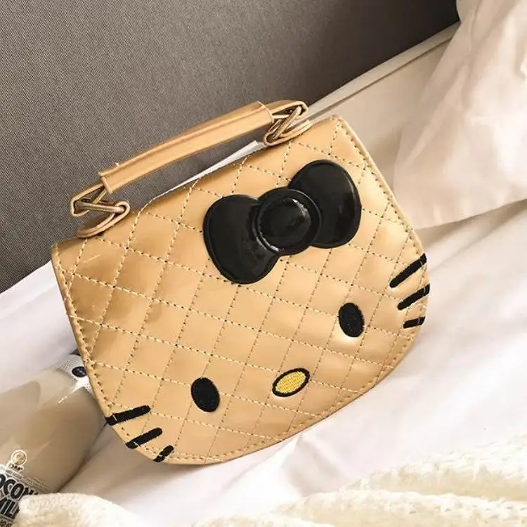 Botu Best Sell Girls Pu Leather Shoulder Bags Cute Hello Kt Cat Flip Cover Cartoon Messenger Bag Embroidery Girls Handbag