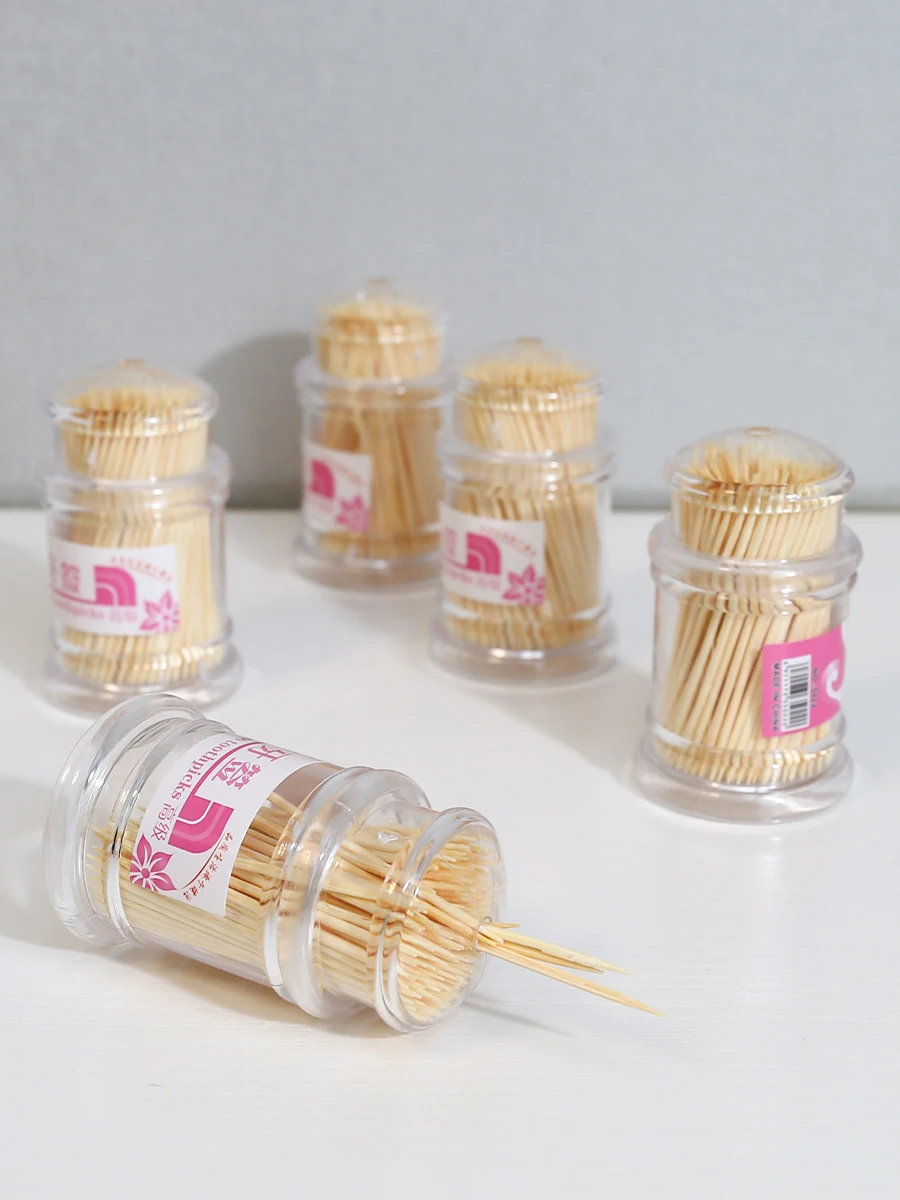 Bamboo Stick Birch Toothpick Bottle Bamboo Boothpick