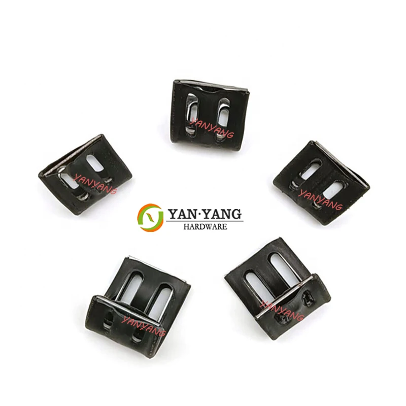 Yanyang sofa spring clamp durable quality fastener four holes plastic covered sofa clips for furniture