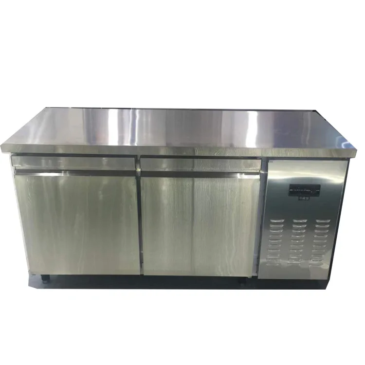 Freezer stainless steel restaurant Pizza preparation table stainless steel under counter freezer